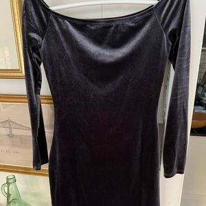 Bear Dance Velvet Gray Bodycon Dress Size M